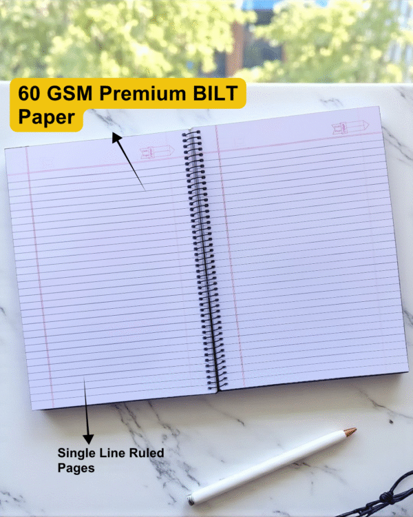 A4 Spiral Notebook 300 Page Single Line Ruled 60 GSM BILT Paper