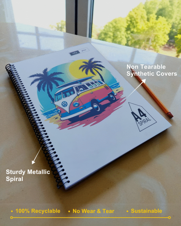 A4 Spiral Notebook Unruled 500 Page 60 GSM BILT Paper