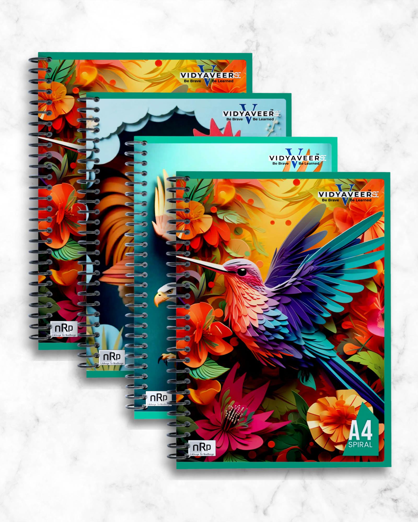 nRp VidyaVeer SE A4 Spiral Notebook | 54 GSM Premium Paper | 250 GSM Laminated Cover