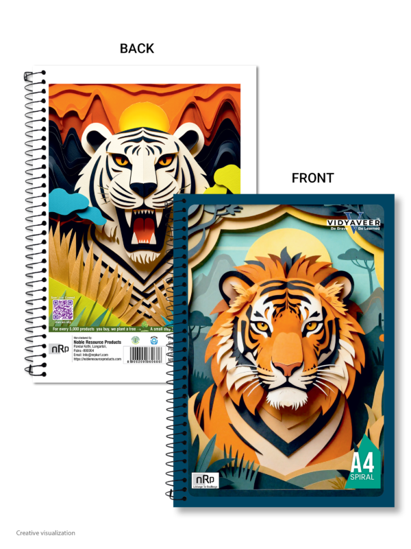 nRp VidyaVeer SE A4 Spiral Notebook | 54 GSM Premium Paper | 250 GSM Laminated Cover