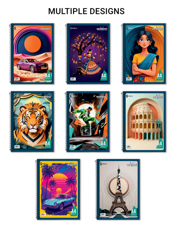 nRp VidyaVeer SE A4 Spiral Notebook | 54 GSM Premium Paper | 250 GSM Laminated Cover