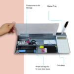 nRp Desk Organizer with Tempered Glass Whiteboard & Calculator