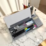 nRp Desk Organizer with Tempered Glass Whiteboard & Calculator