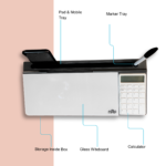 nRp Desk Organizer with Tempered Glass Whiteboard & Calculator
