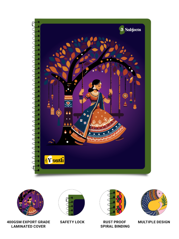 NRP (24 X 18 cm) 5 Subject Spiral B5 Notebook  (Multicolor)