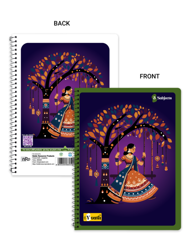 NRP (24 X 18 cm) 5 Subject Spiral B5 Notebook  (Multicolor)