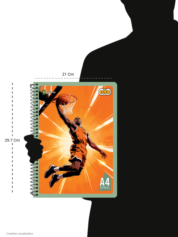 nRp oNe Multi-Subject A4 Spiral Notebook Single Line