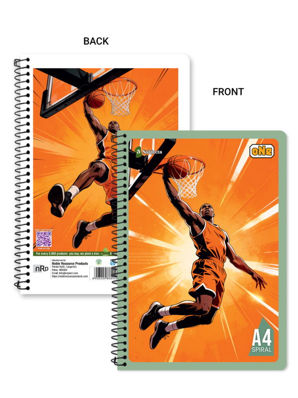 nRp oNe Multi-Subject A4 Spiral Notebook Single Line