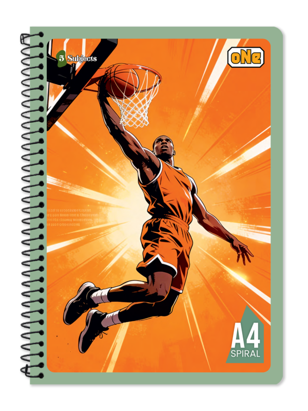 nRp oNe Multi-Subject A4 Spiral Notebook Single Line
