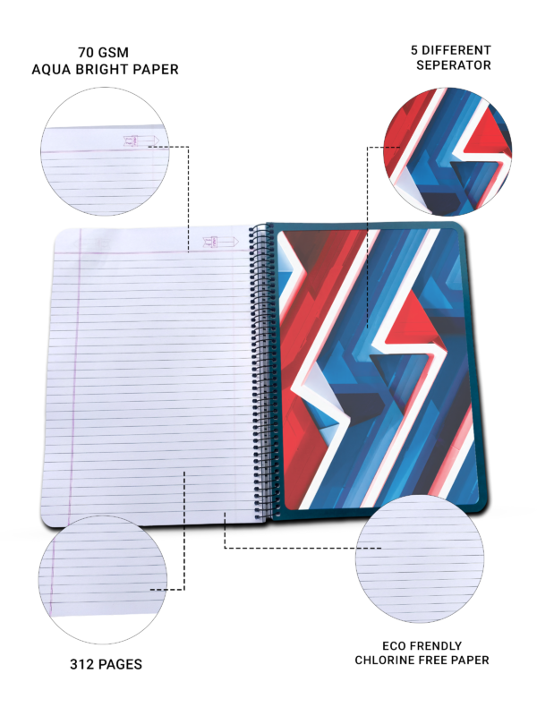 NRP (24 X 18 cm) 5 Subject Spiral B5 Notebook  (Multicolor)