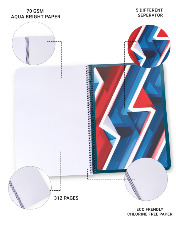 NRP (24 X 18 cm) 5 Subject Spiral B5 Notebook  (Multicolor)