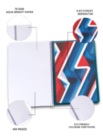 5 Subject A4 Spiral Notebook Unruled 400 Pages