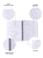 nRp Youth Spiral 18x24  180 Pages B5 Size Spiral Notebook Single Line