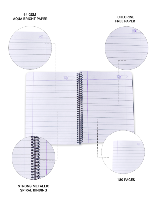 nRp Youth Spiral 18x24  180 Pages B5 Size Spiral Notebook Single Line