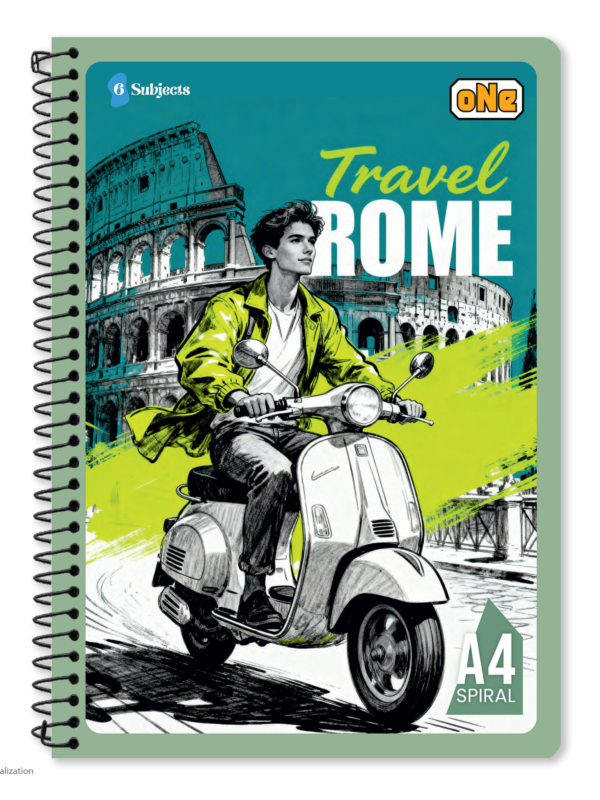 nRp oNe 6 Subject A4 Spiral Ruled Notebook 312 Pages
